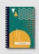 Lowha Spiral Notebook With 60 Sheets And Hard Paper Covers With Abstract Geometric Design, For Jotting Notes And Reminders, For Work, University, School