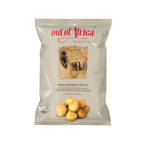 Out Of Africa Dry Roasted And Salted Macadamia Nuts 50g