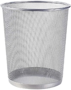 اشتري Generic Bybyh Trash Can Circular Mesh Bin Waste Paper Basket，Trash Can Circular Metal Mesh Waste Paper Bin Lightweight Black (Color : Silver) في الامارات