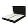 In House Le&oacute;n Velvet Bed Frame - King - 200x200 cm - Black