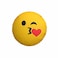 Emoji Round Cushion Kiss