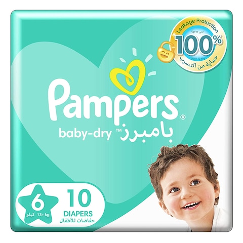 PAMPERS BABY DIAPERS 13+KG EXTRA LARGE X10