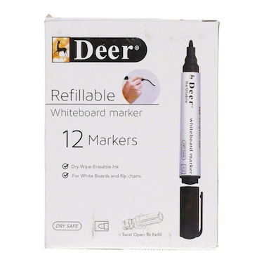 Deer Refillable Whiteboard Marker 12 pcs