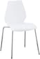 LANNY Plastic Stackable Chair 036a WHITE Metal leg Outdoor/Indoor Outside/Inside Water/Sun Proof Fast Food Steel Party Restaurant Kitchen Events Office Conference Meeting Room Leisure Dining Furniture
