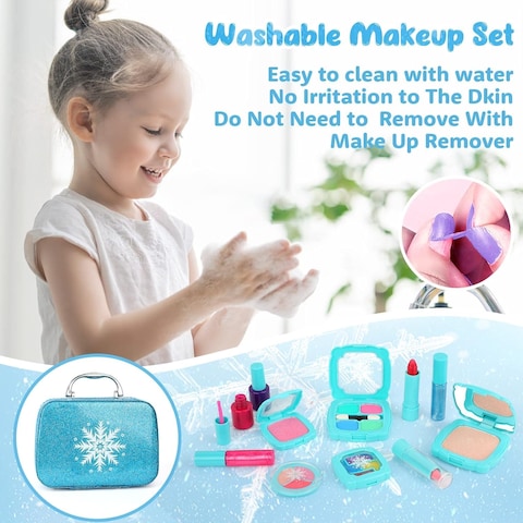 32PCS Kids Makeup Kit ,Washable Cosmetics Toys Gift for Little Girls