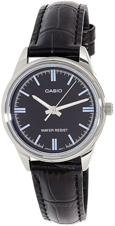 Casio - Women&#39;s Off White Dial Leather Band Watch - LTP-V005L-7AUDF