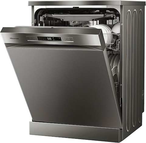 Hisense 13 Place Settings Freestanding Dishwasher, HS622E90G, Titanium Grey