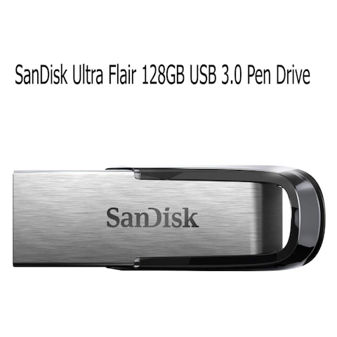 SanDisk Ultra Flair USB 3.0 Flash Drive 128GB Silver