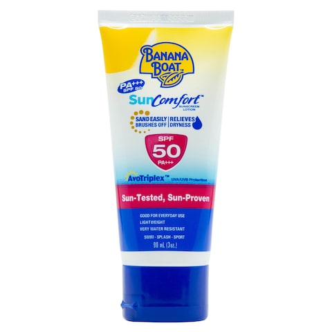 Buy Banana Boat Sun Comfort Sunscreen Lotion SPF50 White 90ml in UAE