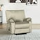 In House Velvet Classic Recliner Chair - Light Beige - H1