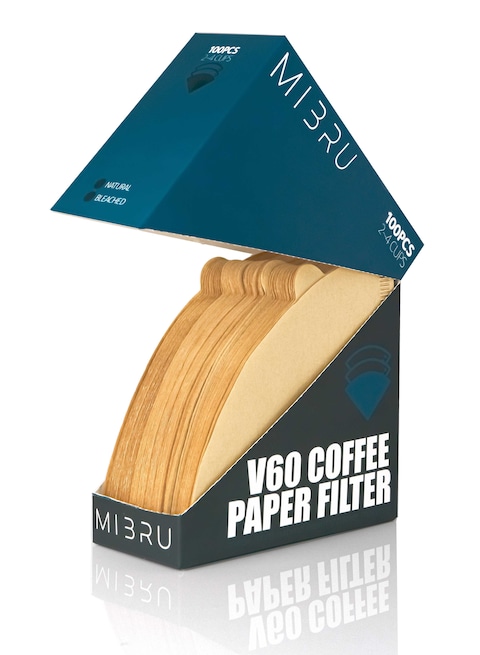 Mibru 100 Pc Coffee Filter V60 Paper Brown 02