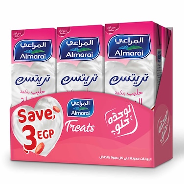 Almarai Treats Strawberry Milk - 200 ml - 6 Pieces