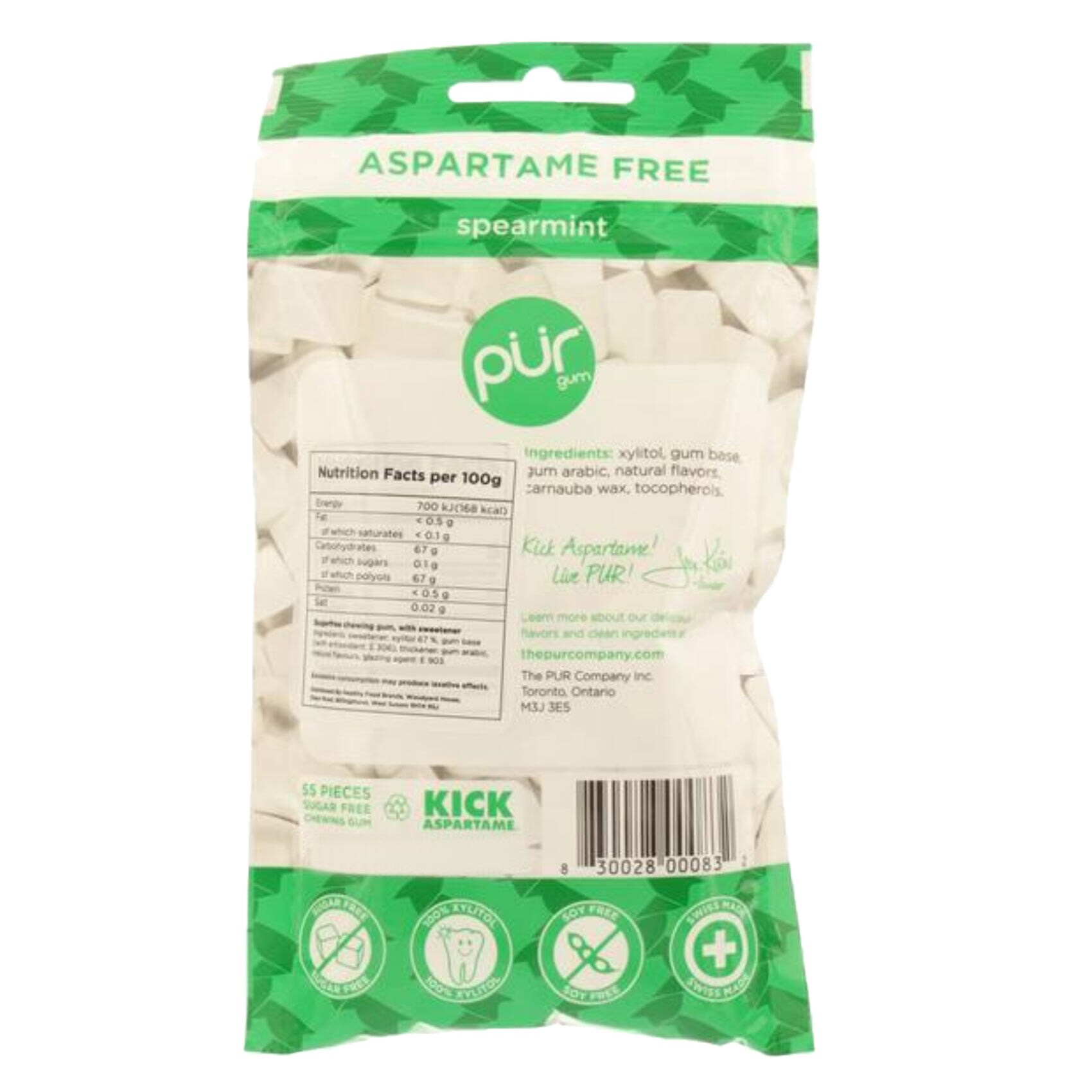 Pur Gultan Free Sugar Free Gum Spearmint 77 Gram product thumbnail 2