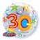Qualatex Colourful 30th Birthday Bubble Balloon- 22 Inch Size- Clear