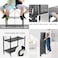 Foldable Storage Shelves, Multilayer Stand Folding Metal Shelf with Caster Wheels, Metal Storage Rack Display Rack for Garage Kitchen Home Closet Office, No Assembly Needed (4Layer)