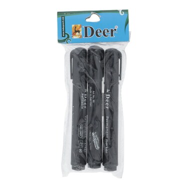 Deer Permanent Marker Black 3 pcs