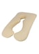 Generic U-Shaped Comfortable Full Body Pregnancy Bed Pillow Cotton Beige