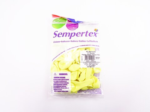 Sempertex 50 pcs, 5&quot; Round Balloons, Fashion pastal matte yellow, Latex Balloons