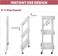 3 Tier Foldable Rolling Utility Cart, with Roller Wheels and Handles, for Kitchen Bathroom Office Laundry,White