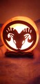 HIMALAYAN SALT - Goat with horn style lamp wood design