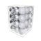 Christmas Balls Shiny Matt Glitter Silver 3cm 36Ct