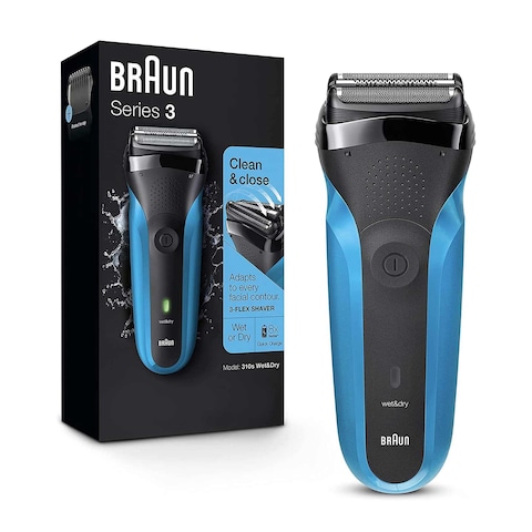 Braun Series 3 Wet and Dry Electric Shaver for Men - Blue - 310S