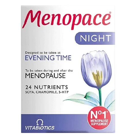 Vitabiotics Menopace Night 22 Nutrients Soya Chamomile And 5-HTP Supplements 30 Capsules