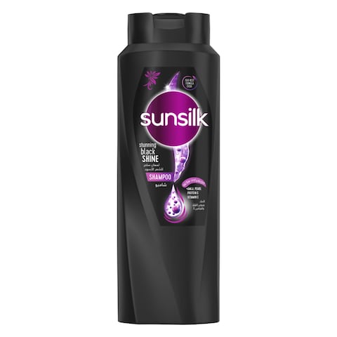 SUNSILK شامبو صانسيلك لمعان ساحر للشعر الأسود، غني بالأملا وبروتين اللؤلؤ والفيتامين هـ (E)، لتنعمي بشعر أسود لامع لفترة طويلة، 700 مل