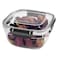Dunya 30804 Lock And Fresh Silicone Seal Food Storage Container 1500ml Black/Clear
