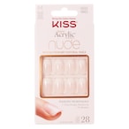 Buy Kiss Salon Acrylic Nude Nails KNA03 Pink 28 PCS in UAE