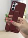 Samsung Galaxy S23 Grip Case Magnetic Kickstand Cover with Foldable Hand Strap Maroon