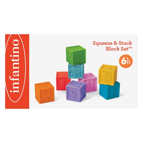 Infantino IN206711 Squeeze And Stack Block Set 6+ Months 8 Pieces