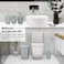 Bathroom Accessories Set of 6 Modern Design 6 Pieces Bathroom Accessory Set Soap Dispenser Toothbrush Holder Tooth Mug Soap Dish Toilet Brush Rubbish for Bathroom Home Decor (Grey)