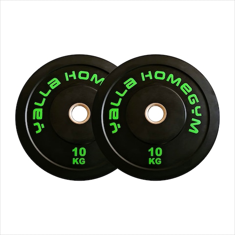 Yalla HomeGym High-Quality Olympic Bumper Weight Plate for Barbells PAIR of 10KG