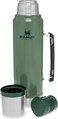 Stanley Classic Legendary Bottle 1L / 1.1Qt Hammertone Green &ndash; Bpa Free Stainless Steel Thermos, Keeps Cold Or Hot For 24 Hours, Leakproof Lid Doubles As Cup, Dishwasher Safe