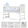 Teknum - 7-in-1 Convertible Kids Bed &amp; Bedside Crib w/ Mattress, Mosquito net &amp; Detachable Wheels(0-12yrs)-White