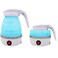 Aiwanto Small Kettle Silicone Travel Foldable Water Heater Jug Collapsible Mini Portable Electric Kettle (Blue)