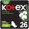 Kotex Natural Maxi Protect Thick Pads 100% Cotton Pad Super Size with Wings 26 Sanitary Pads