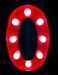 LED Marquee Letter Light Sign Wooden Red (O) 25cm