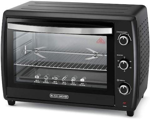 Black &amp; Decker 70L Double Glass Multifunction Toaster Oven With Rotisserie For Toasting/ Baking/ Broiling, Black - Tro70Rdg-B5, 2 Years Warranty