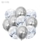 Party Time 10-Piece 12" Silver Happy Birthday Chrome Latex Balloon &amp; Silver Confetti Balloon Decoration Set
