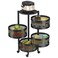 BLUEBERRY ROTATING FRUIT BASKET - MULTIPURPOSE - KITCHEN STORAGE BASKET WITH WHEELS - ROUND 4 TIER