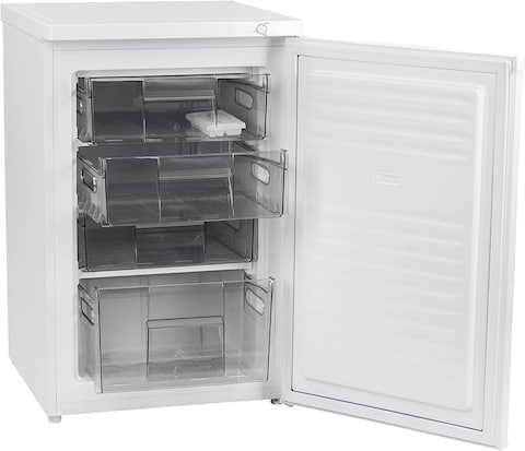 Geepas 85L Upright Freezer GRFU1206, No Fan, Portable 3 Star 4 Crystal Freezer Drawer, Compact Recessed Handle &amp; Adjustable Thermostat, Ideal For Retailers, Home, Bachelor&#39;s, Medical Shops &amp; More