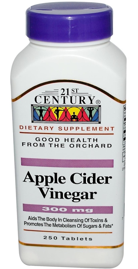 21st Century Apple Cider Vinegar 300mg Dietary Supplement Tablets Clear 250 Tablets