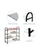 Generic 4-Tier Shoe Rack Organizer Black/Silver