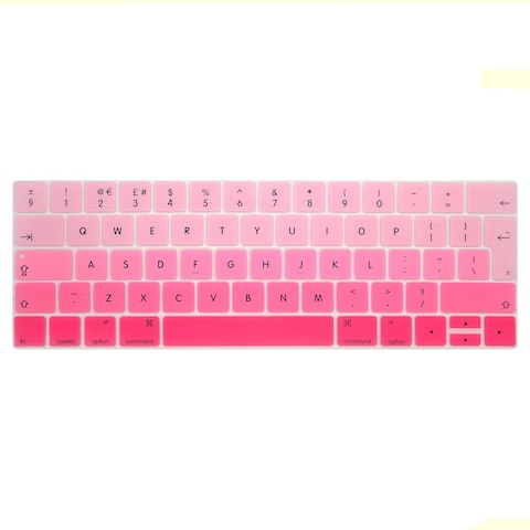 Ozone - English Keyboard Skin UK Layout For MacBook Pro 13&#39;&#39; 15 &#39;&#39; A1706/A1707 with Touch Bar - Gradient Pink
