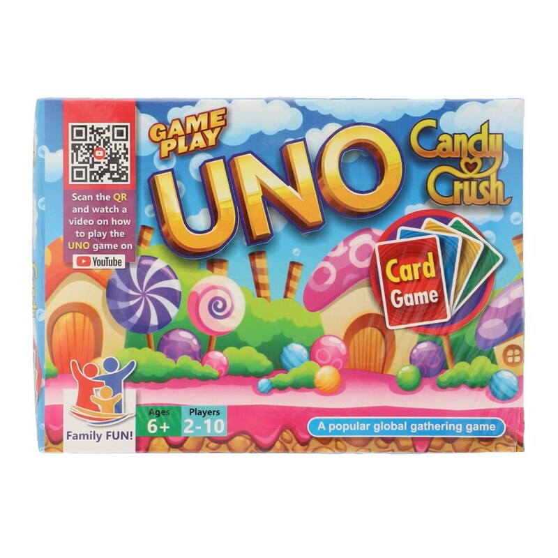 Game Play Uno Candy Crush Card Game 2-10 Players 6+