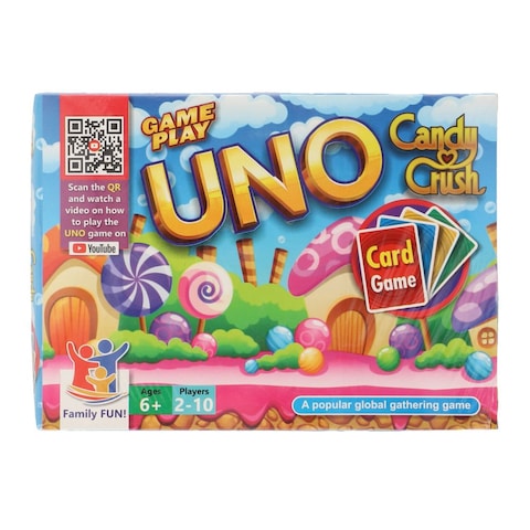 Game Play Uno Candy Crush Card Game 2-10 Players 6+
