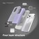 elago Glide Magnetic for iPhone 15 Pro case cover Magsafe Compatible Slim Shockproof Full Body Protection - Purple &amp; Transparent