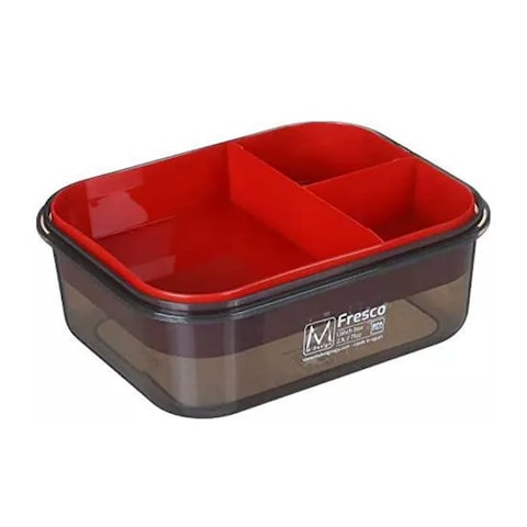 M Design Lunch Box - 2.1 Liter - Black and Red Color